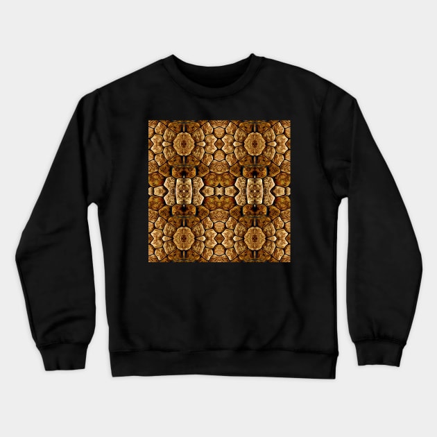 Brown Snakeskin Texture Artistic Pattern Number 7 Crewneck Sweatshirt by BubbleMench